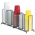 Thumbnail image #2 for Dispense-Rite WR-5 5-Section Wire Lid/Cup Organizer Rack, Black, 8-1/2"H x 23"W x 5"D