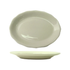 Thumbnail image #1 for International Tableware Victoria VI-14 Ceramic Oval Platter, 12-3/4" x 9-1/4", Scalloped Edge 1 Dozen