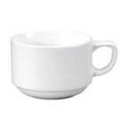 Thumbnail image #1 for Vertex China Rubicon RB-35 4 oz Stackable China Coffee Cup with Handle and Polished Foot Case of 4 Dozen