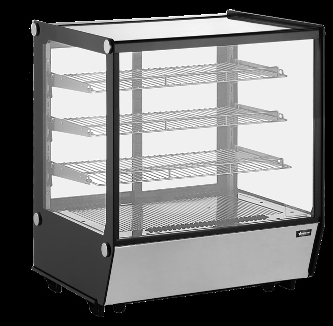Product image #6 for Omcan 28-Inch Countertop Square Glass Refrigerated Display Case, 5.12 Cu. Ft., Bottom-Mounted Self-Contained