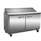 Thumbnail image #1 for MVP Group LLC IKON Refrigeration ISP61 Two-Section Sandwich/Salad Prep Refrigerator, 2-Door, 16-Pan, Stainless Steel, 61-1/5" Wide