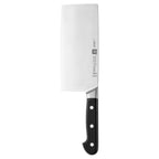 Thumbnail image #2 for Zwilling J.A. Henckels Pro 1002849 7-Inch Chinese Chef's Knife, High-Carbon Stainless Steel Blade, Black Polymer Handle