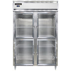 Thumbnail image #1 for Continental Refrigerator Designer Line D2RSNSAGDHD Two-Section Reach-In Refrigerator, Half-Height Glass Doors, Self-Contained, Stainless Steel