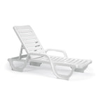 Thumbnail image #1 for Grosfillex Bahia 44031004 Adjustable Stacking Chaise, Resin, White Case of 6