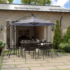 Thumbnail image #2 for Flash Furniture GM-WL-UU012-GRY-GG 10 ft Round Cantilever Patio Umbrella with 32 Solar LED Lights, Easy Lift/Tilt, Gray