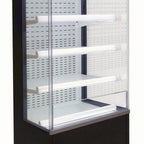 Thumbnail image #1 for Minus Forty / QBD (AeriTek) 30X-UOGR Due North Open-Air Refrigerator Merchandiser, 4-Tier, 29.8"W x 22.5"D x 78.75"H, Black Exterior/White Interior