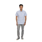 Thumbnail image #1 for Chef Works Havana SHC01-BLU-3XL Short-Sleeve Cook Shirt, Snap Front, Blue Poly/Cotton, 3XL