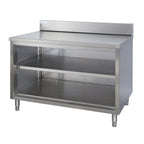 Thumbnail image #1 for Tarrison Products Ltd. Servery TC-CO3036B-KIT Stainless Steel Underbar Work Table, Open Front Cabinet, 36"W x 30"D, 6"H Backsplash