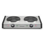 Thumbnail image #1 for Waring WDB600X Commercial Double-Burner Hot Plate, Cast Iron Elements, Thermostatic Controls, Stainless Steel