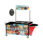 Thumbnail image #1 for Lakeside Manufacturing 768 Breakfast/Snack Food Cart, 84-1/2"W, Two-Level Black Laminate Top, Drop Leaf & Cash Register Shelf
