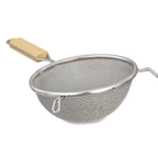 Thumbnail image #1 for Alegacy Foodservice Products S9195 Medium Single-Mesh Strainer, 6-1/4" Bowl, Stainless Steel, Wood Handle Case of 12