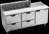 Thumbnail image #6 for Beverage-Air 72-Inch Three-Section Sandwich Prep Table Refrigerator with 12-Pan Top, 4 Drawers, and 1 Door