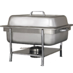 Thumbnail image #1 for Alegacy Foodservice Products Top-Shelf AL801 Half-Size Stainless Steel Rectangular Chafing Dish with Lift-Off Cover, Canned Heat