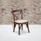 Thumbnail image #2 for Flash Furniture XU-X-MAH-KID-NTC-GG Stackable Kids Mahogany Wood Cross-Back Chair with Cushion