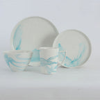 Thumbnail image #1 for Kadra Kitchenware Vikko Classic VC-1601-SB 16-Piece Porcelain Dinnerware Set with Dinner Plates, Salad Plates, Bowls and Mugs, Sunset Blue