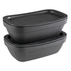Thumbnail image #2 for Libbey APS Germany - Iron APS 84881 Rectangular Melamine Bowl, 47-3/8 oz., Gray, 10-1/2" x 6-1/2" x 3-3/8"