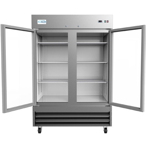 Product image #10 for KoolMore 54-Inch Two-Section Glass Door Reach-In Refrigerator, 47 Cu. Ft., Bottom-Mount Self-Contained, Stainless Steel