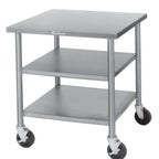 Thumbnail image #4 for Dinex DXP7051 30 x 30-Inch Stainless Steel Utility Table, Open Base with 2 Shelves, 5-Inch Swivel Casters