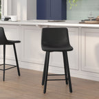 Thumbnail image #2 for Flash Furniture CH-212069-24-BK-GG Black Bonded Leather Upholstered Counter Stool, 24-Inch Seat Height, Armless, Integrated Footrest