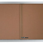 Thumbnail image #1 for AARCO Products SBC3648 Enclosed Bulletin Board, 48"W x 36"H, Tempered Glass Sliding Door, Cork Back, Aluminum Frame