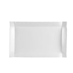 Thumbnail image #1 for CAC China Times Square TMS-13 Rectangular Porcelain Platter, 12-1/2" x 6" x 1-1/4", Super White 1 Dozen