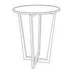 Thumbnail image #2 for Eastern Tabletop C701R 30" Round Cocktail Table, 36"H, Reversible HPL Top, Steel Edge, Collapsible Stainless Steel Frame