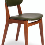 Thumbnail image #1 for Tramontina USA, Inc. London 14060-138 Stackable Restaurant Chair, Tauari Almond, Green Upholstered Seat and Back Case of 2