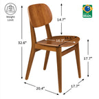 Thumbnail image #2 for Tramontina USA, Inc. London 14060-110 Stackable Wood Chair, Brazilian Oak, Tauari Almond Case of 2