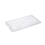 Thumbnail image #1 for CAC China PCSL-TC 1/3-Size Clear Polycarbonate Food Pan Cover, Flat Spoon-Notched Case of 72