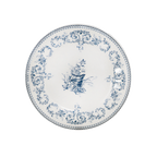 Thumbnail image #1 for Cardinal Les Depareillees by Gien FP996 Stoneware Dinner Plate, Bleu Oiseau, Round, 10-3/4"