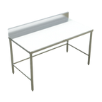 Thumbnail image #1 for Winholt Equipment DPTB-3672 Poly Top Work Table, 72"W x 36"D x 34"H, 5/8" Thick, 6" Backsplash, Stainless Steel Base