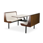Thumbnail image #1 for JustChair Manufacturing Contour CPLUS-1TU-WS-59 59" Single Wall Booth Table Unit with Laminated Bench Seats, Black Welded Steel Frame