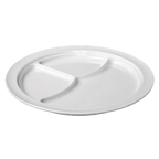 Thumbnail image #1 for Thunder Group Nustone NS703W 3-Compartment Round Melamine Plate, White, 10-1/4-Inch Case of 3 Dozen