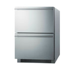 Thumbnail image #1 for Summit Commercial ADRD24 2-Drawer Undercounter Refrigerator, 4.8 cu. ft., Stainless Steel, Bottom-Mounted, ENERGY STAR