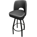 Thumbnail image #1 for Oak Street SL9136 Swivel Bar Stool with Upholstered Cutout Back, Bucket Seat, Black Powder-Coat Frame and Footring