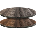 Thumbnail image #1 for Oak Street Fortress FT42R-CD Round 42" Table Top, Oak-Faced Engineered Wood, Charred Darkwash, Steel Edge
