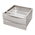 Thumbnail image #1 for GSW USA DA-2H2020 Double Hanging Work Table Drawer, Stainless Steel, 23"W x 24-7/8"D x 13-3/4"H, Ball Bearing Slides