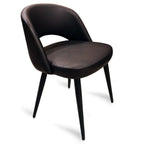 Thumbnail image #1 for JustChair Manufacturing U12818 Hospitality Side Chair, Upholstered Contour Back, Vinyl Seat, Exposed Steel Frame