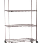 Thumbnail image #1 for Metro Super Erecta SE-1848K4-80-M4 Mobile Wire Shelving Unit, 48"W x 18"D x 80"H, 900 lbs per unit, evenly distributed1" shelf adjustment, (4) wire