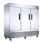 Thumbnail image #2 for Dukers Appliance Co., USA Ltd. D83F Three-Section Reach-In Freezer, Full Solid Hinged Doors, Stainless Steel, Bottom-Mounted Refrigeration