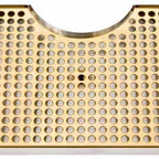 Thumbnail image #5 for Micro Matic USA DP-734DSSPVD 18" x 9" Surface-Mount Stainless Steel Drip Tray Trough with Perforated PVD Brass Screen