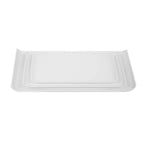 Thumbnail image #1 for Tableware Solutions USA William Fine Bone BCMX.04.30 Bone China Rectangular Tray, 12" x 5-1/2", Curled Edge Case of 5