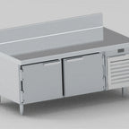 Thumbnail image #1 for EMI Industries SULP7930S Refrigerated Chef Base Equipment Stand, 79"W, 3 Stainless Steel Doors, Self-Contained Side-Mounted