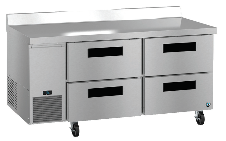 Product image #5 for Hoshizaki Steelheart 67-Inch 2-Section Worktop Refrigerator with 4 Drawers, Side-Mounted Self-Contained Refrigeration