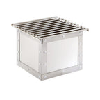 Thumbnail image #1 for Cal-Mil Urban 3407-55 Square Chafer Alternative with Wire Grill, Windguard & Fuel Holder, Brushed Stainless Steel, 12"W x 12"D x 8-1/4"H
