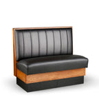 Thumbnail image #1 for JustChair Manufacturing JBS-WSS-UCH-42-GR2 Single Restaurant Booth, 42"H, Wood Frame, Upholstered Vertical-Channel Back and Seat