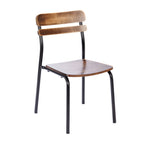 Thumbnail image #1 for Flash Furniture XU-CH10443-ANTCPR-GG Stackable Dining Chair, Solid Wood Seat and Back, Black Metal Frame, Antique Copper Finish