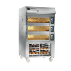Thumbnail image #1 for Empire Bakery Equipment LFM-D-2TH-3 Electric 3-Deck Bread Oven with Digital Controls, Self-Contained Steam, Glass Door, and Caster Stand