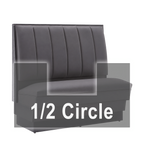 Thumbnail image #1 for ATSMFG ATS AT&S-AHC-LX42-6CH GR6 Alex Vinyl Half Circle Booth, single, 48" x 90" x 48" long x 42" high, 6-channel back, removable sinuous spring