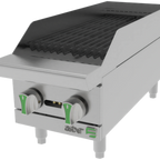 Thumbnail image #1 for Asber Emerald AERB 12 EM 12" Countertop Gas Radiant Broiler, 2 Burners, Reversible Cast-Iron Grates, 40,000 BTU